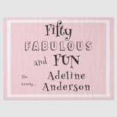 Modern 50 and Fabulous Pink 50th Birthday Party 薄葉紙 (正面)