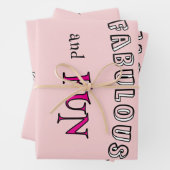 Modern 50 Pink Wrapping Paper Flat Sheet Set of 3 ラッピングペーパーシート (インサイチュ)