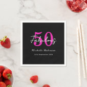 Modern 50th Birthday 50 and Fabulous Party スタンダードカクテルナプキン (インサイチュ)