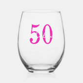 Modern 50th Birthday 50 and Fabulous Party ステムなしワイングラス (正面)