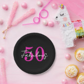 Modern 50th Birthday 50 and Fabulous Party ペーパープレート (パーティー)