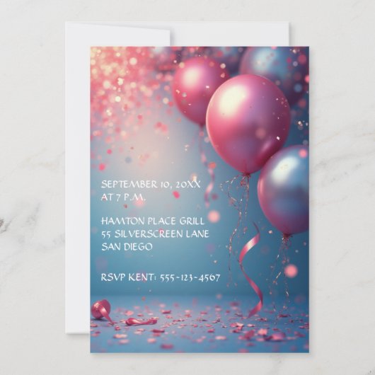 Modern 50th Birthday Party  招待状 (裏面)