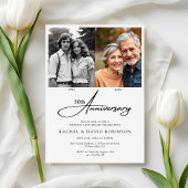 Modern 50th Wedding Anniversary Then and Now Image 招待状