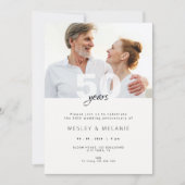 Modern 50th Wedding Anniversary with Photo 招待状 (正面)