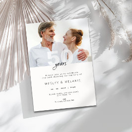 Modern 50th Wedding Anniversary with Photo 招待状