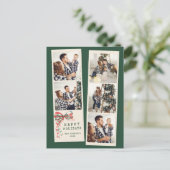 Modern 5 Photo Collage Happy Holidays シーズンポストカード (スタンド正面)