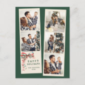 Modern 5 Photo Collage Happy Holidays シーズンポストカード (正面)