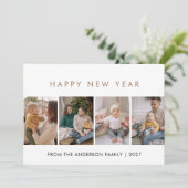 Modern 5 Photo Collage New Year Cheer シーズンカード (スタンド正面)