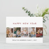 Modern 5 Photo Collage New Year Cheer シーズンカード (スタンド正面)