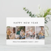 Modern 5 Photo Collage New Year Cheer シーズンカード (スタンド正面)
