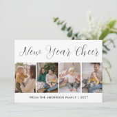 Modern 5 Photo Collage New Year Cheer シーズンカード (スタンド正面)