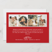 Modern 5-Photo Handwritten Script Merry Christmas シーズンカード (裏面)