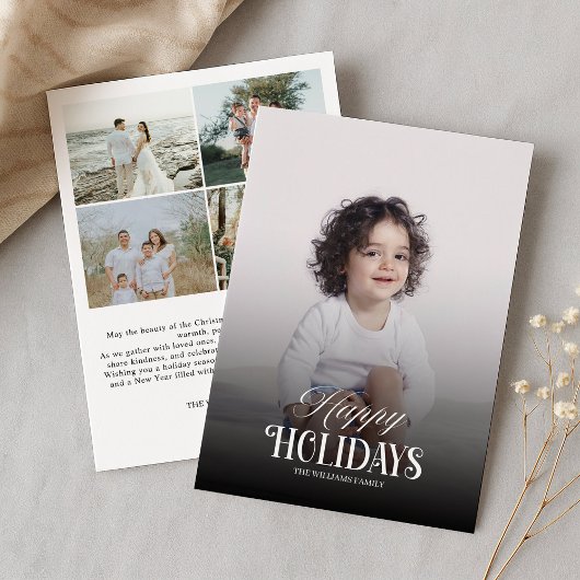 Modern 5 photos Christmas Holiday Card シーズンカード