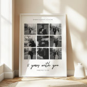 Modern 5-Year Anniversary 9-Photo Collage ポスター