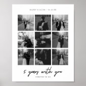 Modern 5-Year Anniversary 9-Photo Collage ポスター (正面)