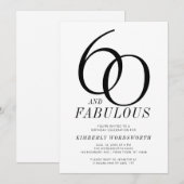 Modern 60 and Fabulous Sixtieth Birthday Party 招待状 (正面/裏面)