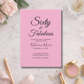 Modern 60and Fabulous Pink 60th Birthday Party 招待状