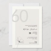 Modern 60th Birthday Invitation - Minimal Style 招待状 (正面)