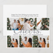 Modern 6 Photo Collage Cheers Happy New Year  シーズンカード (正面/裏面)