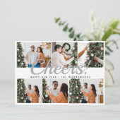 Modern 6 Photo Collage Cheers Happy New Year  シーズンカード (スタンド正面)