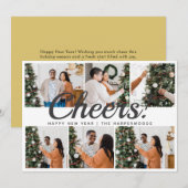 Modern 6 Photo Collage Cheers Happy New Year  シーズンカード (正面/裏面)