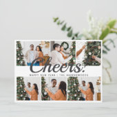 Modern 6 Photo Collage Cheers Happy New Year  シーズンカード (スタンド正面)