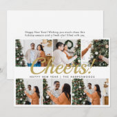 Modern 6 Photo Collage Cheers Happy New Year  シーズンカード (正面/裏面)
