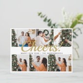 Modern 6 Photo Collage Cheers Happy New Year シーズンカード (スタンド正面)