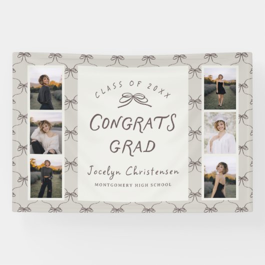 Modern 6 Photo Collage Congrats Grad Graduation 横断幕 (横)