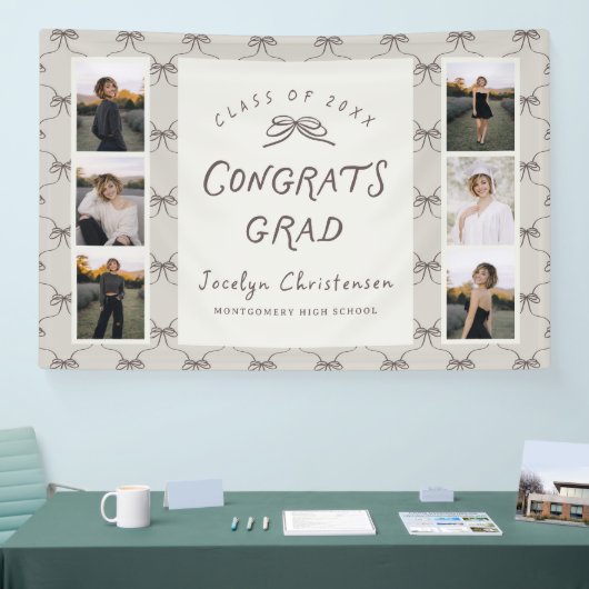 Modern 6 Photo Collage Congrats Grad Graduation 横断幕 (トレードショー)
