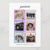 Modern 6 Photo Collage Frames Graduate High School 案内状 (正面)
