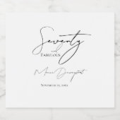 Modern 70 and Fabulous 70th Birthday Party  スパークリングワインラベル (シングルラベル)