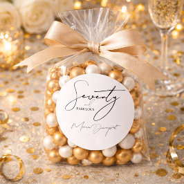 Modern 70 and Fabulous 70th Birthday Party  ラウンドシール