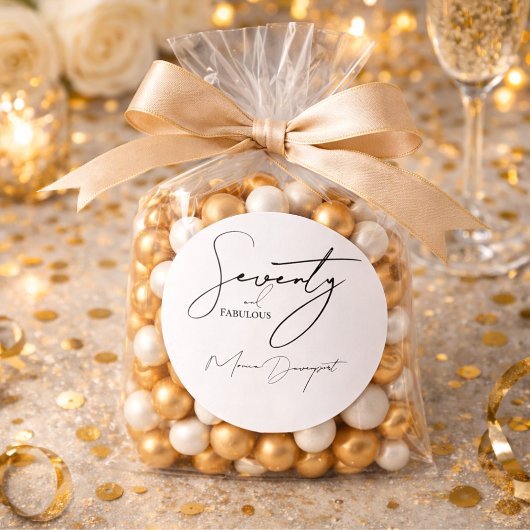 Modern 70 and Fabulous 70th Birthday Party  ラウンドシール