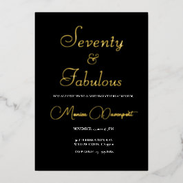 Modern 70 and Fabulous 70th Birthday Party 箔招待状