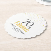 Modern 70 and Fabulous Birthday  ペーパーコースター (アングル)