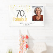 Modern 70 and Fabulous Birthday Photo 横断幕 (インサイチュ)