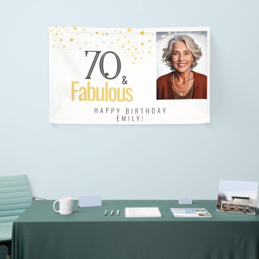 Modern 70 and Fabulous Birthday Photo 横断幕 (トレードショー)