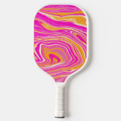 Modern 70s 80s Pink Swirl Pickleball Paddle ピックルボールラケット (裏面)