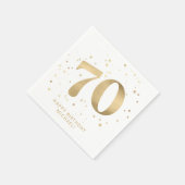 Modern 70th Seventy Birthday | Gold Glitter スタンダードカクテルナプキン (角)