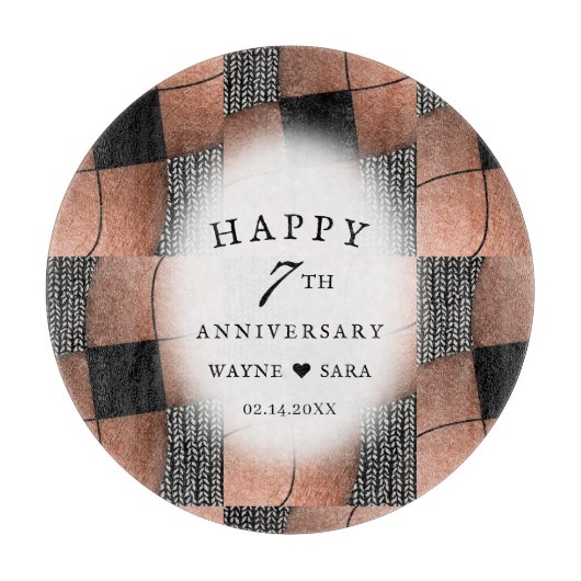 Modern 7th Copper + Wool Anniversary カッティングボード (正面)