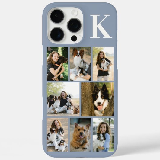 Modern 8 Pet Photo Dusty Blue Case-Mate iPhoneケース (裏面)