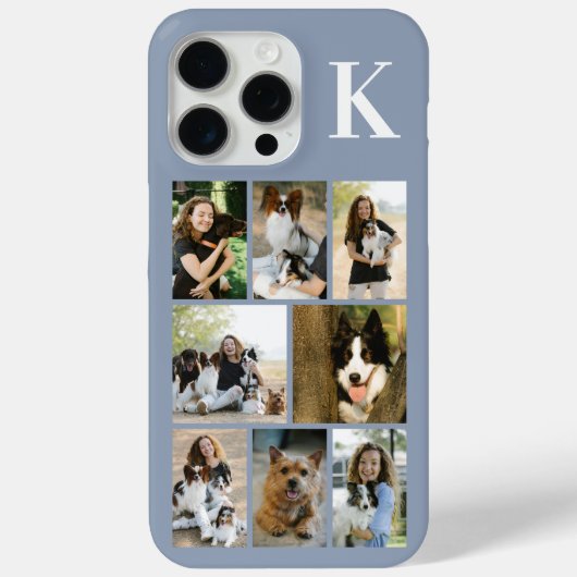 Modern 8 Pet Photo Dusty Blue Case-Mate iPhoneケース (裏面)