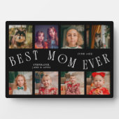 Modern 8 Photo Collage Best Mom Ever Black フォトプラーク (正面)