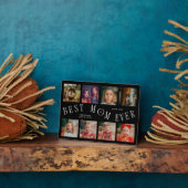 Modern 8 Photo Collage Best Mom Ever Black フォトプラーク (側面)