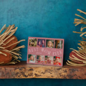 Modern 8 Photo Collage Best Mom Ever Pink フォトプラーク (側面)