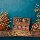 Modern 8 Photo Collage Best Mom Ever Terracotta フォトプラーク (側面)