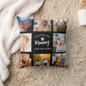 Modern  8 Photo Collage  Mother's Day & Heart クッション (ブランケット)