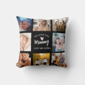 Modern  8 Photo Collage  Mother's Day & Heart クッション (正面)