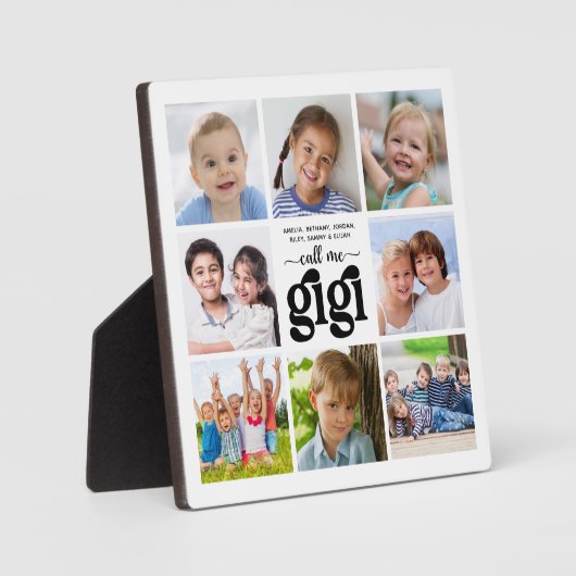 Modern 8 Photo Collage Names Call Me Gigi フォトプラーク (正面)